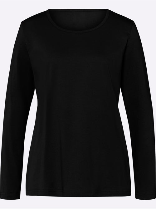 T-shirt à manches longues avec col rond et coupe simple - Taille standard - Moda Vilona - Kiabi T-shirt à manches longues avec col rond et coupe simple - Taille standard - Moda Vilona - Kiabi