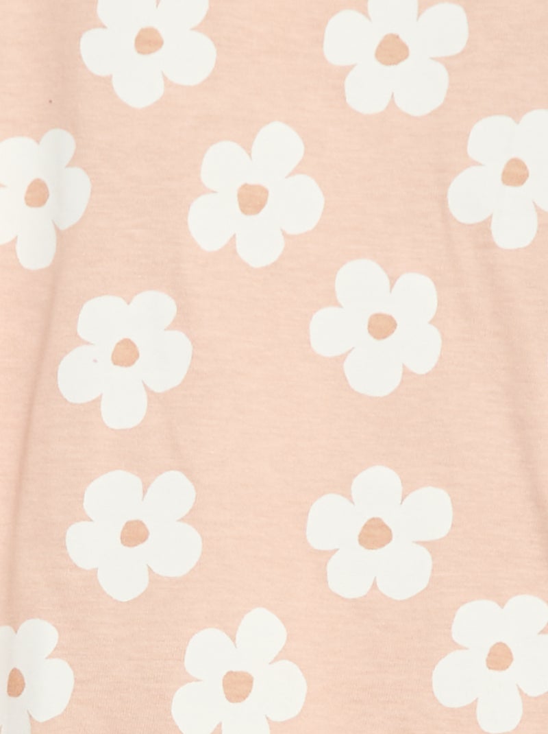T-shirt à manches longues avec fronces aux épaules Rose - Kiabi