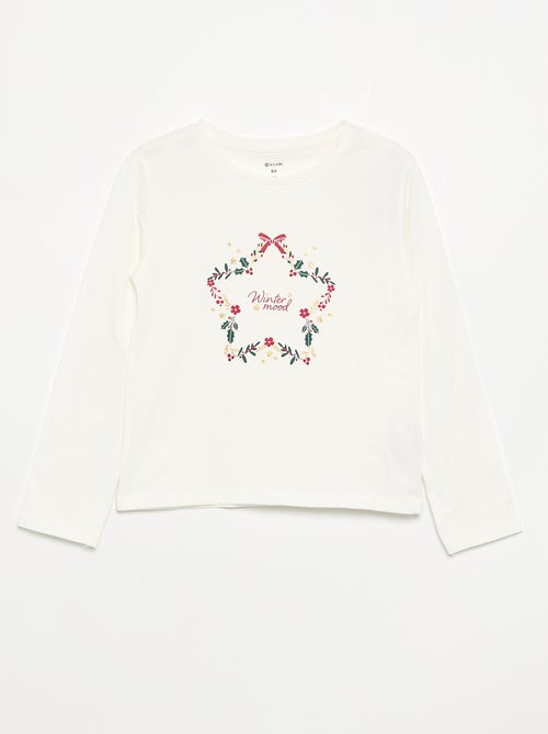 T-shirt à manches longues avec imprimé - Kiabi