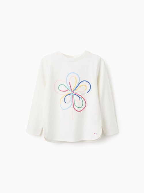 T-Shirt à Manches Longues avec Imprimé en Relief - Kiabi