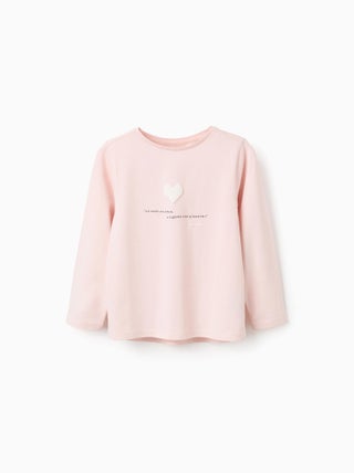 T-Shirt à Manches Longues avec Imprimé en Relief