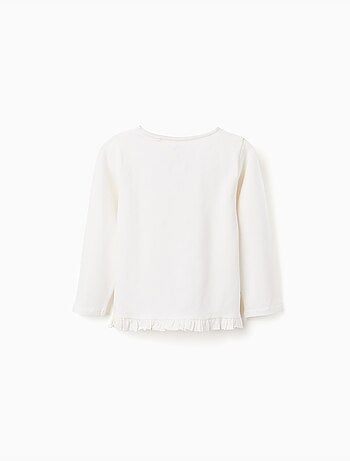 T-shirt à manches longues avec imprimé fleurs et volants