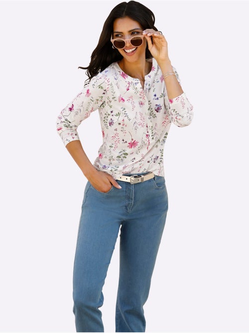 T-shirt à manches longues avec imprimé floral et encolure ronde - Taille standard - Moda Vilona - Kiabi T-shirt à manches longues avec imprimé floral et encolure ronde - Taille standard - Moda Vilona - Kiabi