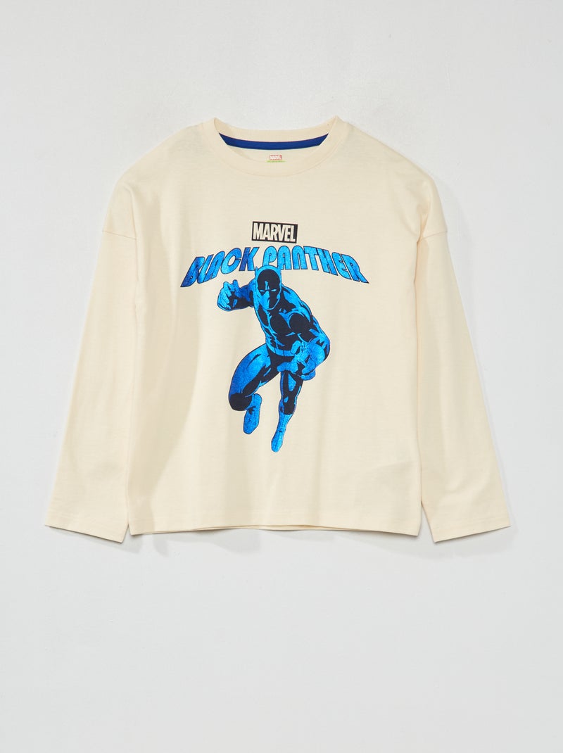 T-shirt à manches longues avec imprimé 'Marvel' Beige - Kiabi