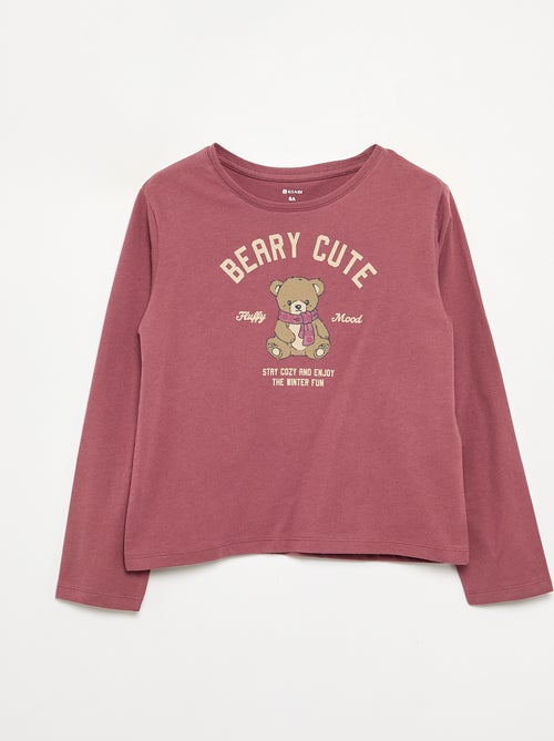 T-shirt à manches longues avec imprimé - Kiabi
