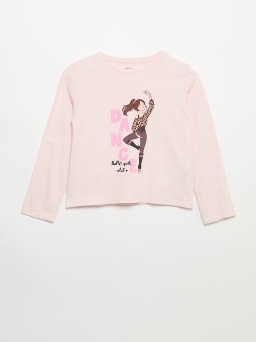 T-shirt à manches longues avec imprimé - Kiabi