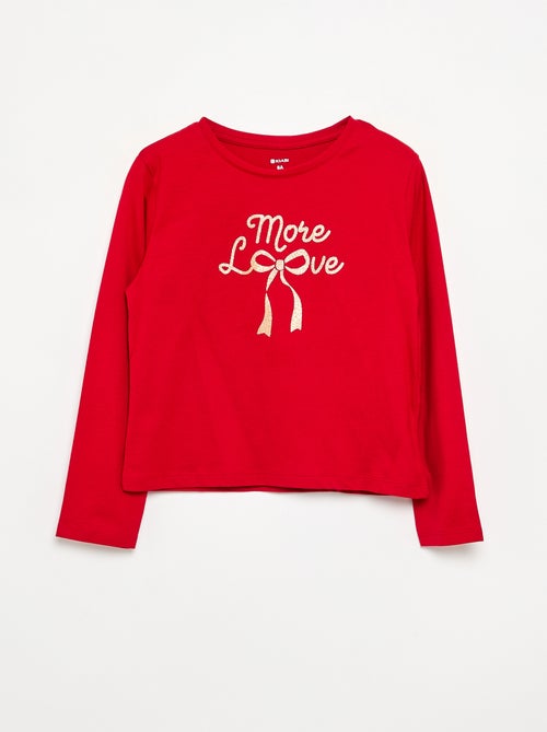 T-shirt à manches longues avec imprimé - Kiabi