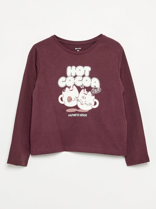 T-shirt à manches longues avec imprimé - Kiabi