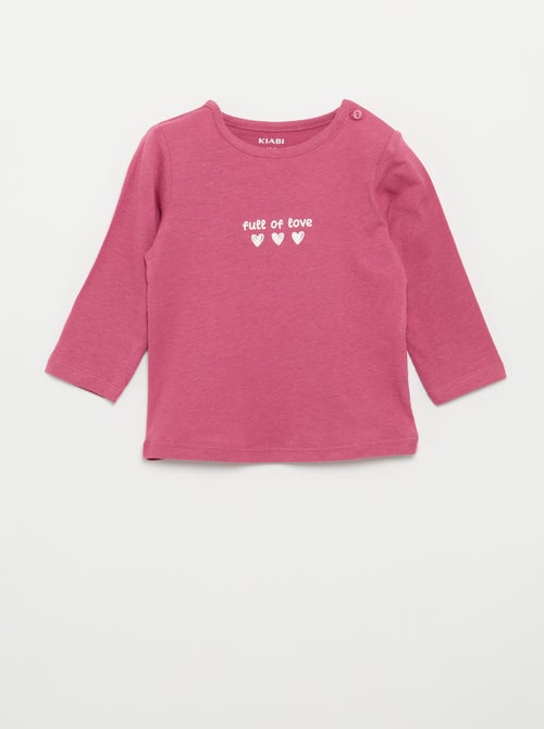 T-shirt à manches longues avec imprimé - Kiabi