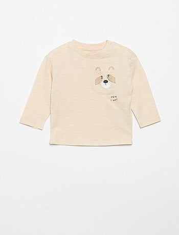 T-shirt à manches longues avec poche animée