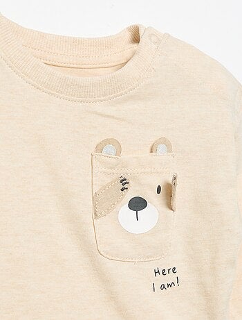 T-shirt à manches longues avec poche animée