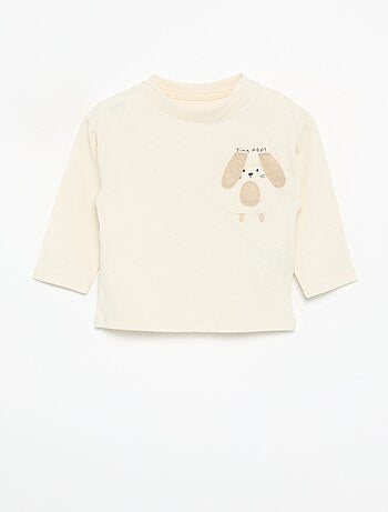 T-shirt à manches longues avec poche animée
