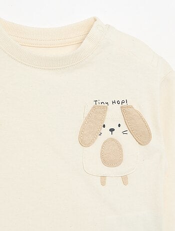 T-shirt à manches longues avec poche animée