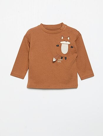 T-shirt à manches longues avec poche animée