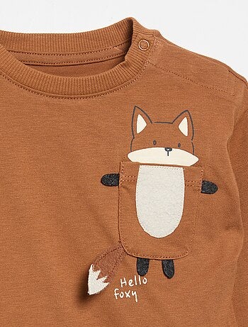 T-shirt à manches longues avec poche animée
