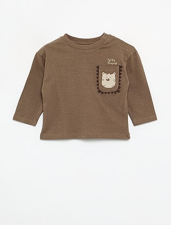 T-shirt à manches longues avec poche animée