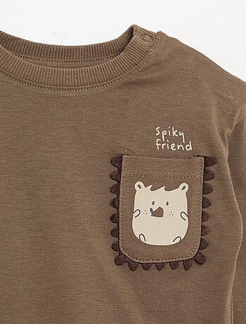T-shirt à manches longues avec poche animée