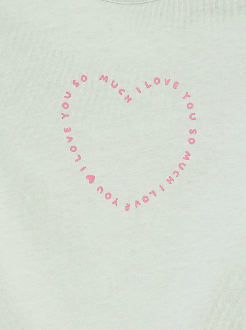 T-shirt à manches longues avec print Bleu - Kiabi