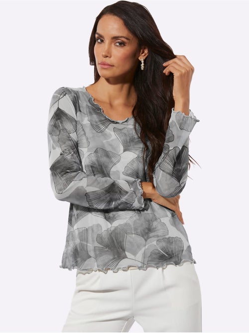 T-shirt à Manches Longues Avec Viscose (ecovero) - Taille Standard - helline - Kiabi