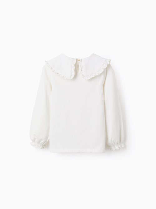 T-shirt à  Manches Longues avec Volants - Kiabi