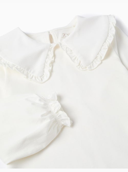 T-shirt à  Manches Longues avec Volants - Kiabi