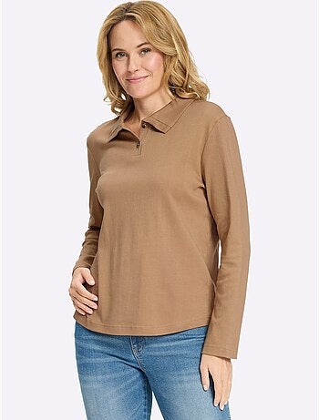 T-shirt à manches longues belle qualité interlock - taille standard - moda vilona