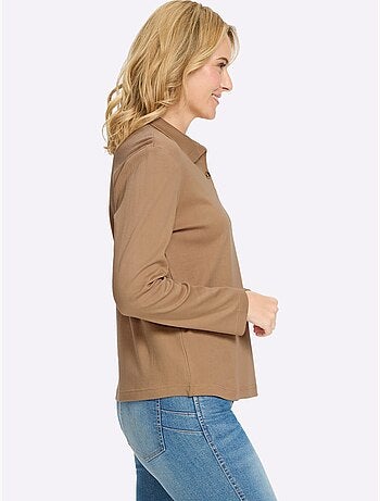 T-shirt à manches longues belle qualité interlock - taille standard - moda vilona