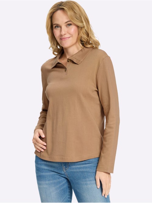 T-shirt à manches longues belle qualité interlock - taille standard - moda vilona - Kiabi T-shirt à manches longues belle qualité interlock - taille standard - moda vilona - Kiabi