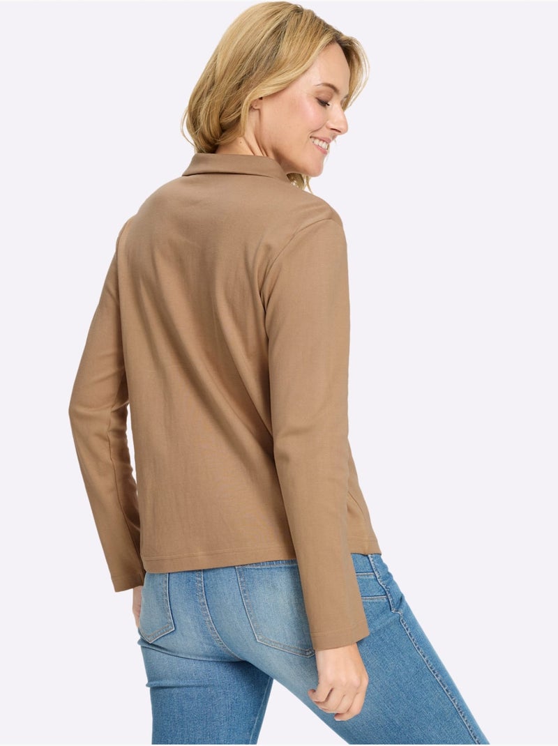 T-shirt à manches longues belle qualité interlock - taille standard - moda vilona Doré - Kiabi