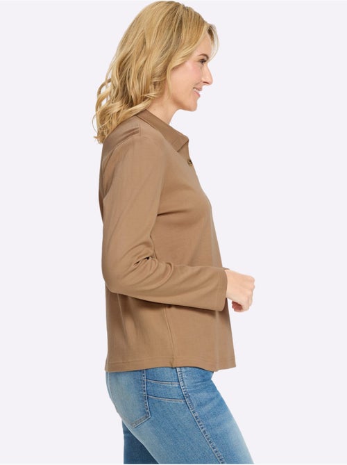 T-shirt à manches longues belle qualité interlock - taille standard - moda vilona - Kiabi T-shirt à manches longues belle qualité interlock - taille standard - moda vilona - Kiabi