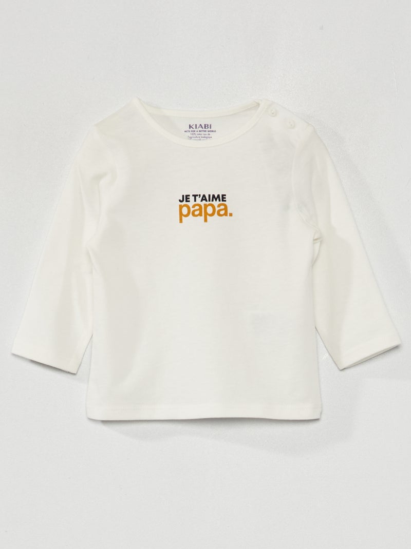 T-shirt à manches longues Blanc - Kiabi