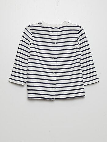 T-shirt Bébé Sonia Rykiel Bébé 3 Mois Blanc Manches Longues - 100% Coton, Occasion Très Bon état