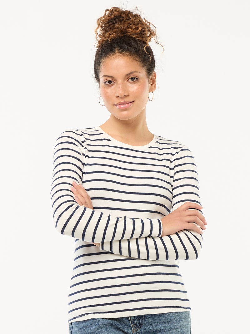 T-shirt à manches longues Blanc - Kiabi