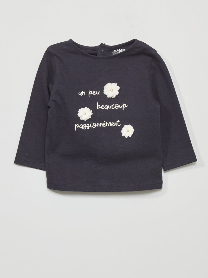 T-shirt à manches longues Bleu - Kiabi