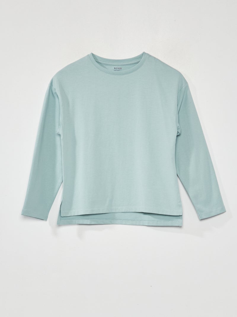 T-shirt à manches longues Bleu - Kiabi
