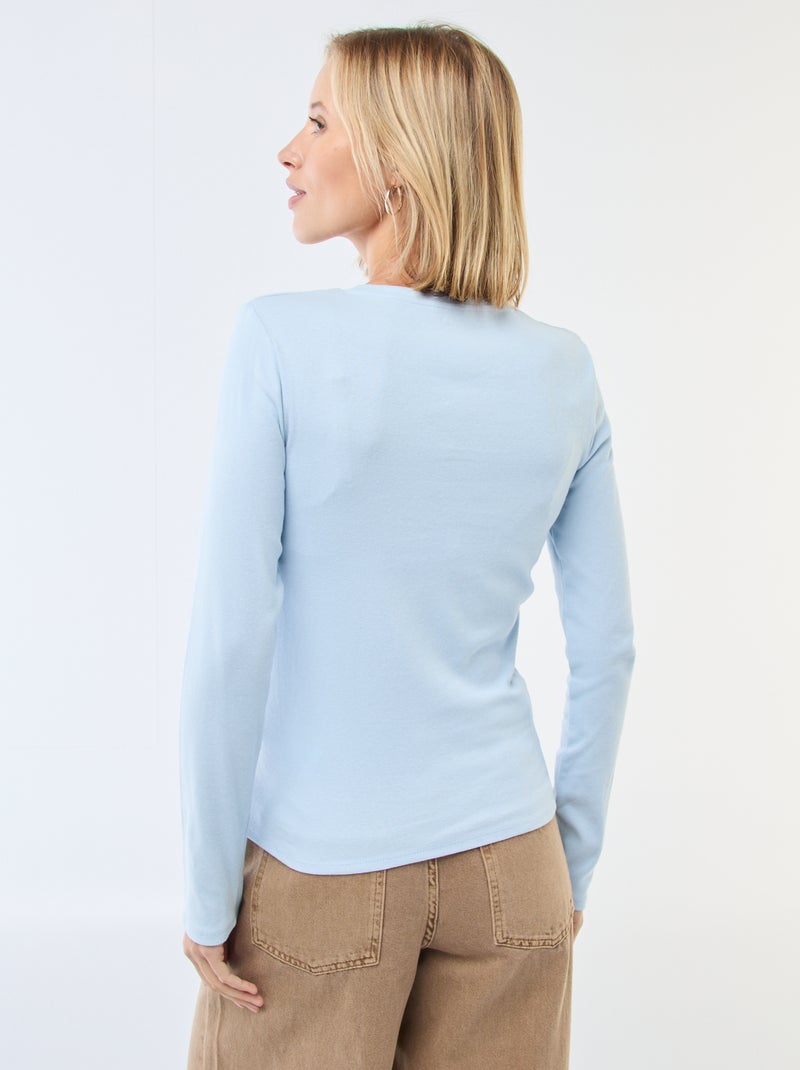 T-shirt à manches longues Bleu ciel - Kiabi