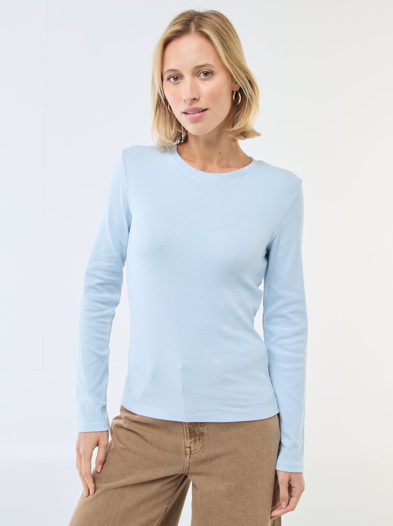 T-shirt à manches longues Bleu ciel - Kiabi