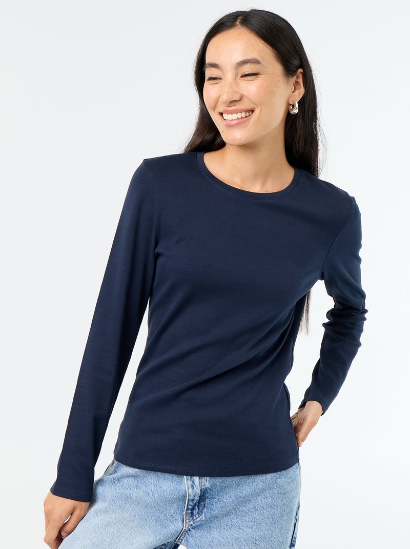 T-shirt à manches longues Bleu - Kiabi