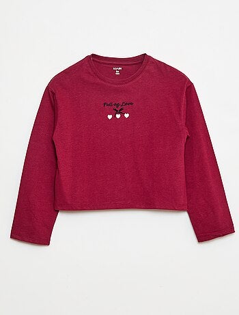 T-shirt à manches longues brodé