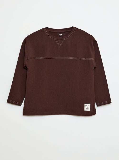 T-shirt à manches longues col rond - Kiabi