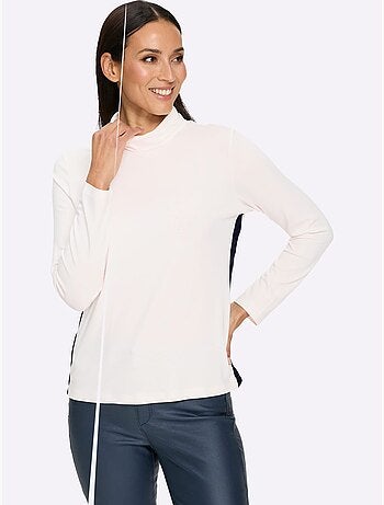 T-shirt à manches longues col roulé flatteur - taille standard - helline