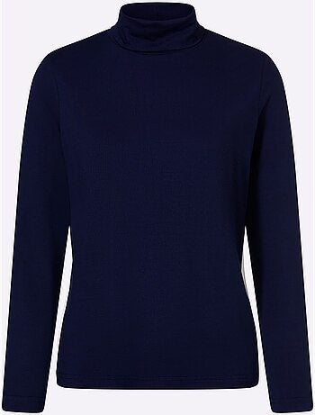 T-shirt à manches longues col roulé flatteur - taille standard - helline