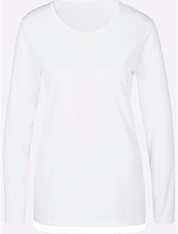 T-shirt à Manches Longues Coupe Longue Et Dissimulante - Taille Standard - Moda Vilona