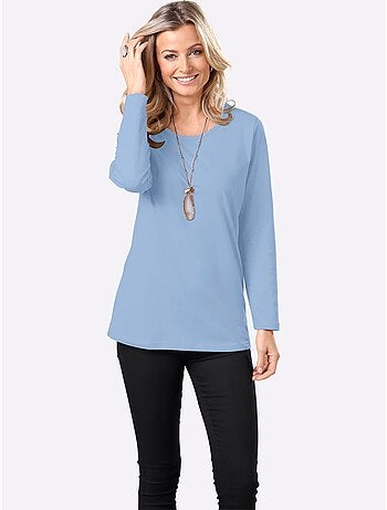 T-shirt à Manches Longues Coupe Longue Et Dissimulante - Taille Standard - Moda Vilona