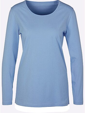 T-shirt à Manches Longues Coupe Longue Et Dissimulante - Taille Standard - Moda Vilona