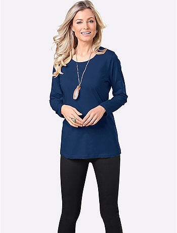 T-shirt à Manches Longues Coupe Longue Et Dissimulante - Taille Standard - Moda Vilona