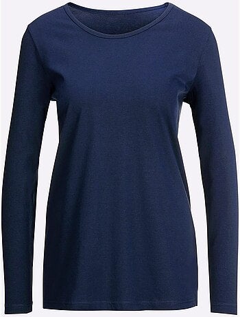 T-shirt à Manches Longues Coupe Longue Et Dissimulante - Taille Standard - Moda Vilona