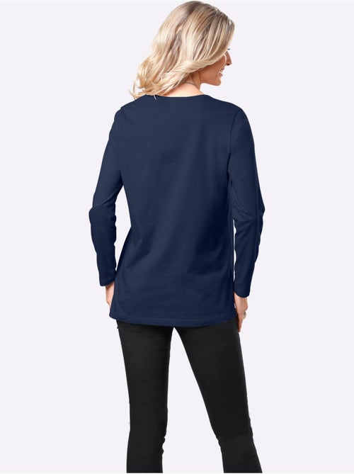 T-shirt à Manches Longues Coupe Longue Et Dissimulante - Taille Standard - Moda Vilona - Kiabi