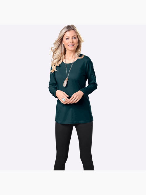 T-shirt à Manches Longues Coupe Longue Et Dissimulante - Taille Standard - Moda Vilona - Kiabi