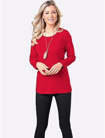 T-shirt à Manches Longues Coupe Longue Et Dissimulante - Taille Standard - Moda Vilona